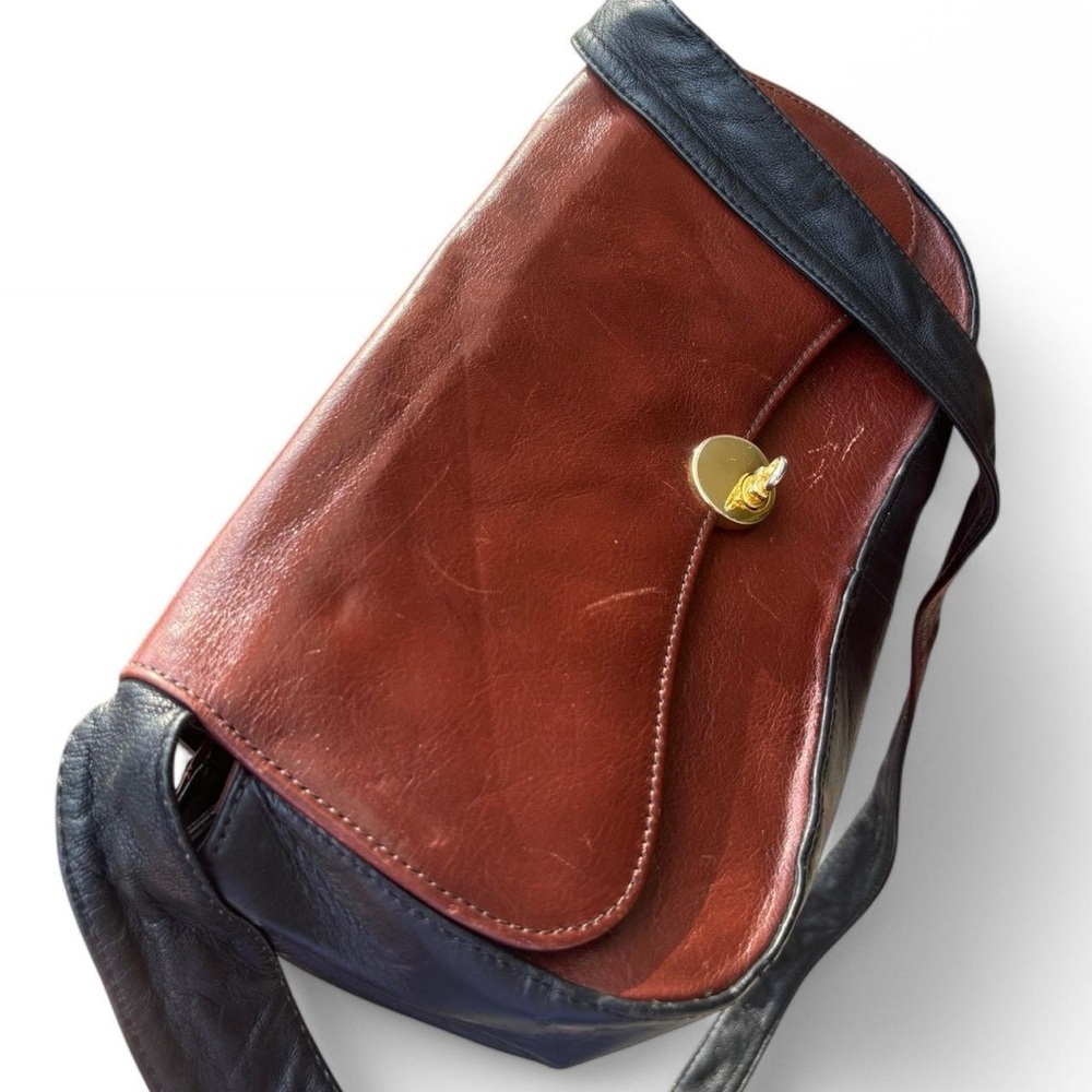 Elegant Vintage Brown Leather Shoulder Bag - Picture 5 of 7